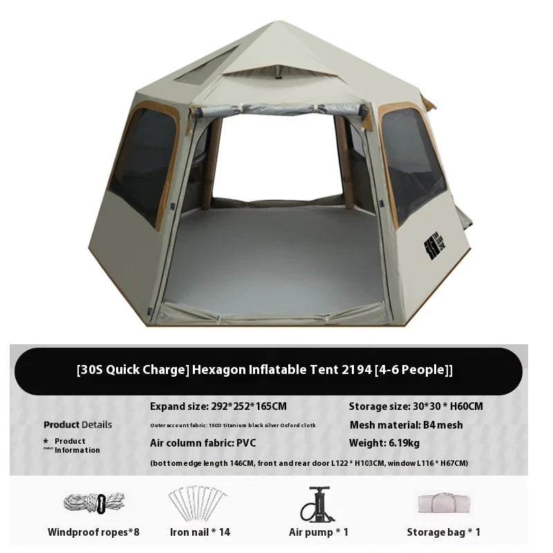 Hexagonal Inflatable Air Tent 4-6 people