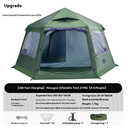 Hexagonal Inflatable Air Tent 4-6 people